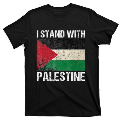 Support I stand with Palestine Free Palestine Flag Arabic T-Shirt