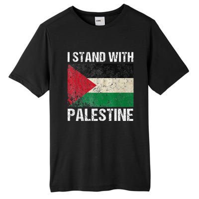 Support I stand with Palestine Free Palestine Flag Arabic Tall Fusion ChromaSoft Performance T-Shirt