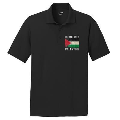 Support I stand with Palestine Free Palestine Flag Arabic PosiCharge RacerMesh Polo