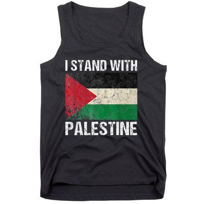 Support I stand with Palestine Free Palestine Flag Arabic Tank Top