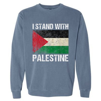 Support I stand with Palestine Free Palestine Flag Arabic Garment-Dyed Sweatshirt