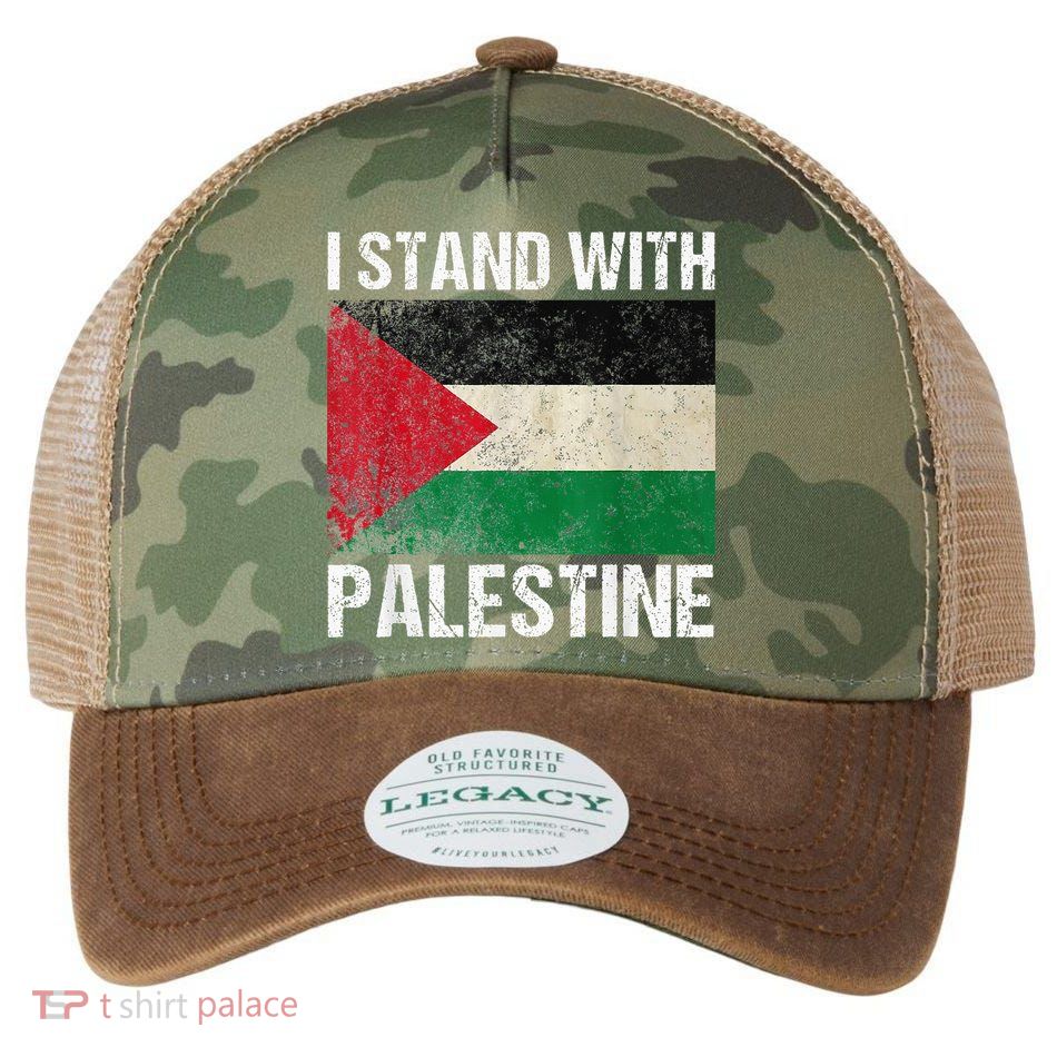 Support I stand with Palestine Free Palestine Flag Arabic Legacy Tie Dye Trucker Hat