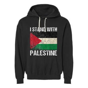 Support I stand with Palestine Free Palestine Flag Arabic Garment-Dyed Fleece Hoodie