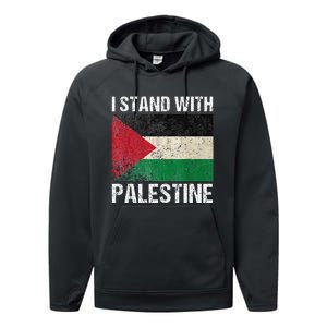 Support I stand with Palestine Free Palestine Flag Arabic Performance Fleece Hoodie