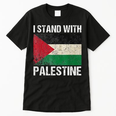 Support I stand with Palestine Free Palestine Flag Arabic Tall T-Shirt