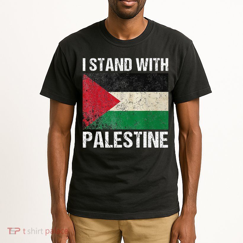 Support I stand with Palestine Free Palestine Flag Arabic Tall T-Shirt
