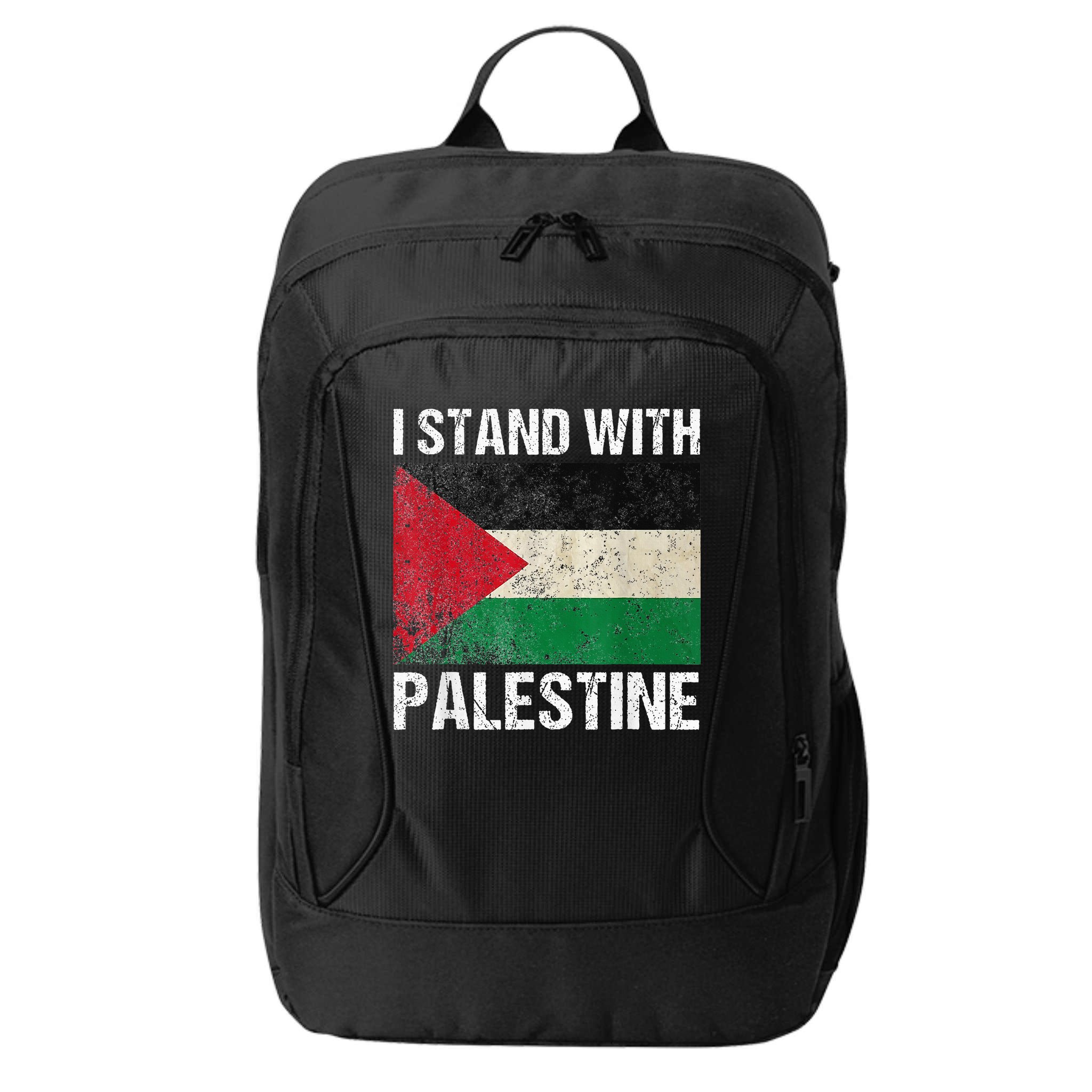 Support I stand with Palestine Free Palestine Flag Arabic City Backpack