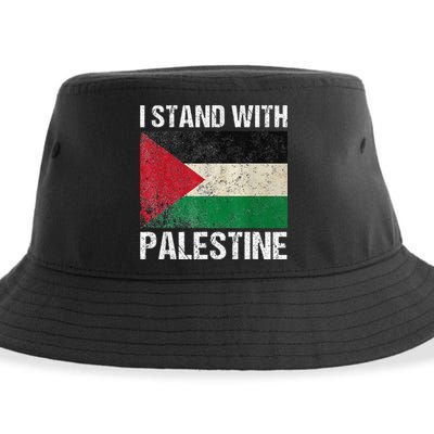 Support I stand with Palestine Free Palestine Flag Arabic Sustainable Bucket Hat