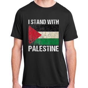 Support I stand with Palestine Free Palestine Flag Arabic Adult ChromaSoft Performance T-Shirt