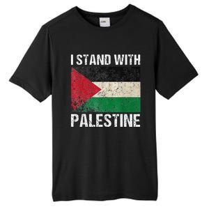 Support I stand with Palestine Free Palestine Flag Arabic Tall Fusion ChromaSoft Performance T-Shirt