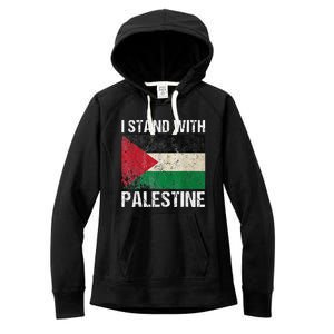 Support I stand with Palestine Free Palestine Flag Arabic Women's Fleece Hoodie