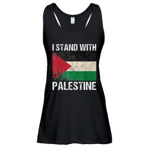 Support I stand with Palestine Free Palestine Flag Arabic Ladies Essential Flowy Tank