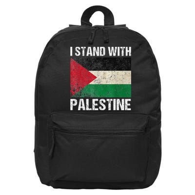 Support I stand with Palestine Free Palestine Flag Arabic 16 in Basic Backpack