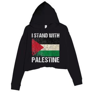 Support I stand with Palestine Free Palestine Flag Arabic Crop Fleece Hoodie