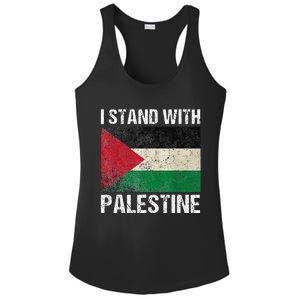 Support I stand with Palestine Free Palestine Flag Arabic Ladies PosiCharge Competitor Racerback Tank