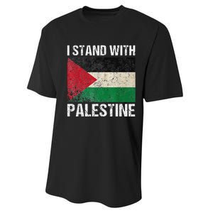 Support I stand with Palestine Free Palestine Flag Arabic Performance Sprint T-Shirt