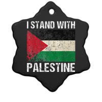 Support I stand with Palestine Free Palestine Flag Arabic Ceramic Star Ornament