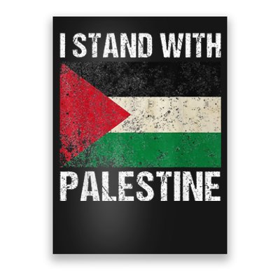 Support I stand with Palestine Free Palestine Flag Arabic Poster