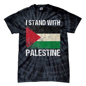 Support I stand with Palestine Free Palestine Flag Arabic Tie-Dye T-Shirt