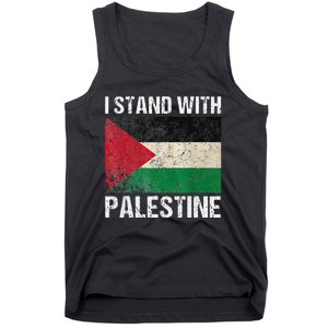 Support I stand with Palestine Free Palestine Flag Arabic Tank Top