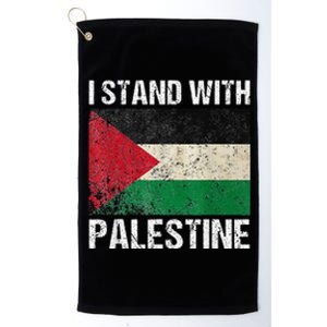 Support I stand with Palestine Free Palestine Flag Arabic Platinum Collection Golf Towel