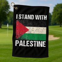 Support I stand with Palestine Free Palestine Flag Arabic Golf Towel