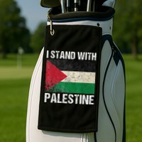 Support I stand with Palestine Free Palestine Flag Arabic Golf Towel