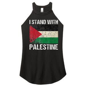 Support I stand with Palestine Free Palestine Flag Arabic Women's Perfect Tri Rocker Tank