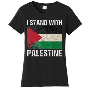 Support I stand with Palestine Free Palestine Flag Arabic Women's T-Shirt