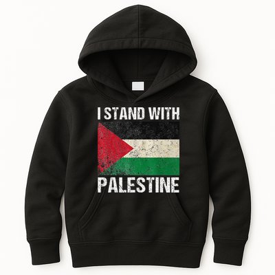 Support I stand with Palestine Free Palestine Flag Arabic Kids Hoodie