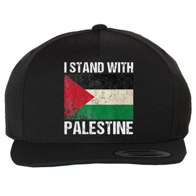 Support I stand with Palestine Free Palestine Flag Arabic Wool Snapback Cap