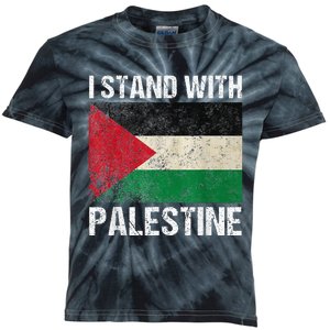 Support I stand with Palestine Free Palestine Flag Arabic Kids Tie-Dye T-Shirt