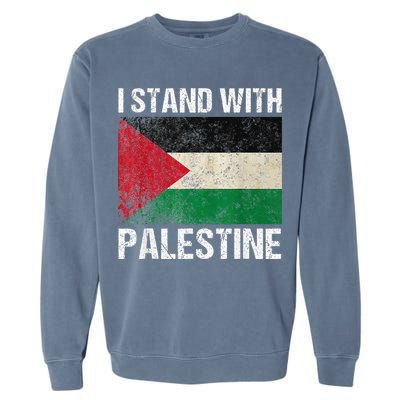 Support I stand with Palestine Free Palestine Flag Arabic Garment-Dyed Sweatshirt