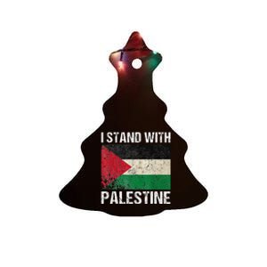 Support I stand with Palestine Free Palestine Flag Arabic Ceramic Tree Ornament