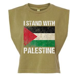 Support I stand with Palestine Free Palestine Flag Arabic Garment-Dyed Women's Muscle Tee