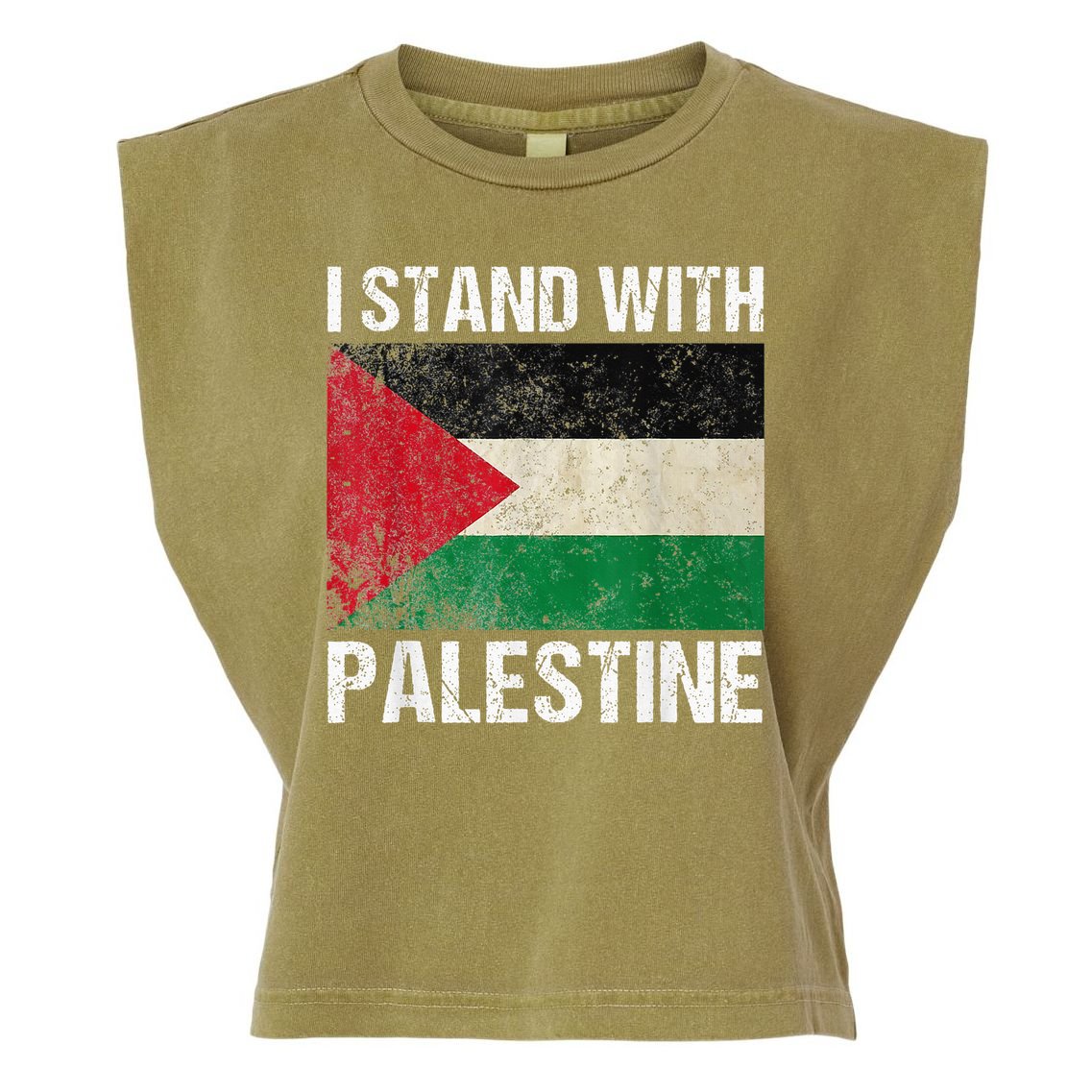 Support I stand with Palestine Free Palestine Flag Arabic Garment-Dyed Women's Muscle Tee