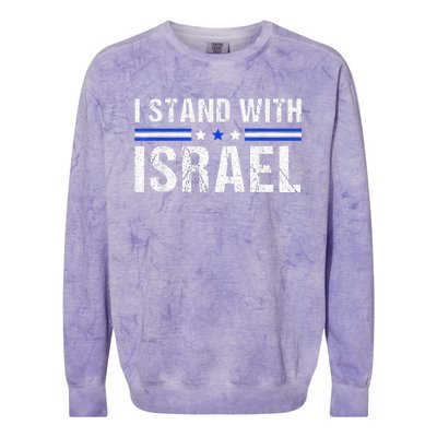 Support I Stand With Israel Jewish Heritage Israeli Flag Colorblast Crewneck Sweatshirt