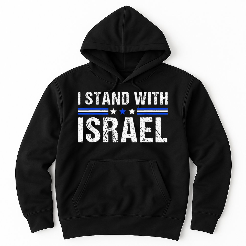 Support I Stand With Israel Jewish Heritage Israeli Flag Hoodie