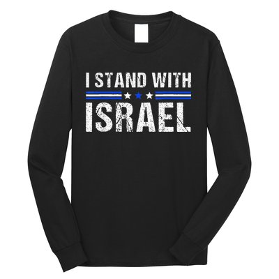 Support I Stand With Israel Jewish Heritage Israeli Flag Long Sleeve Shirt