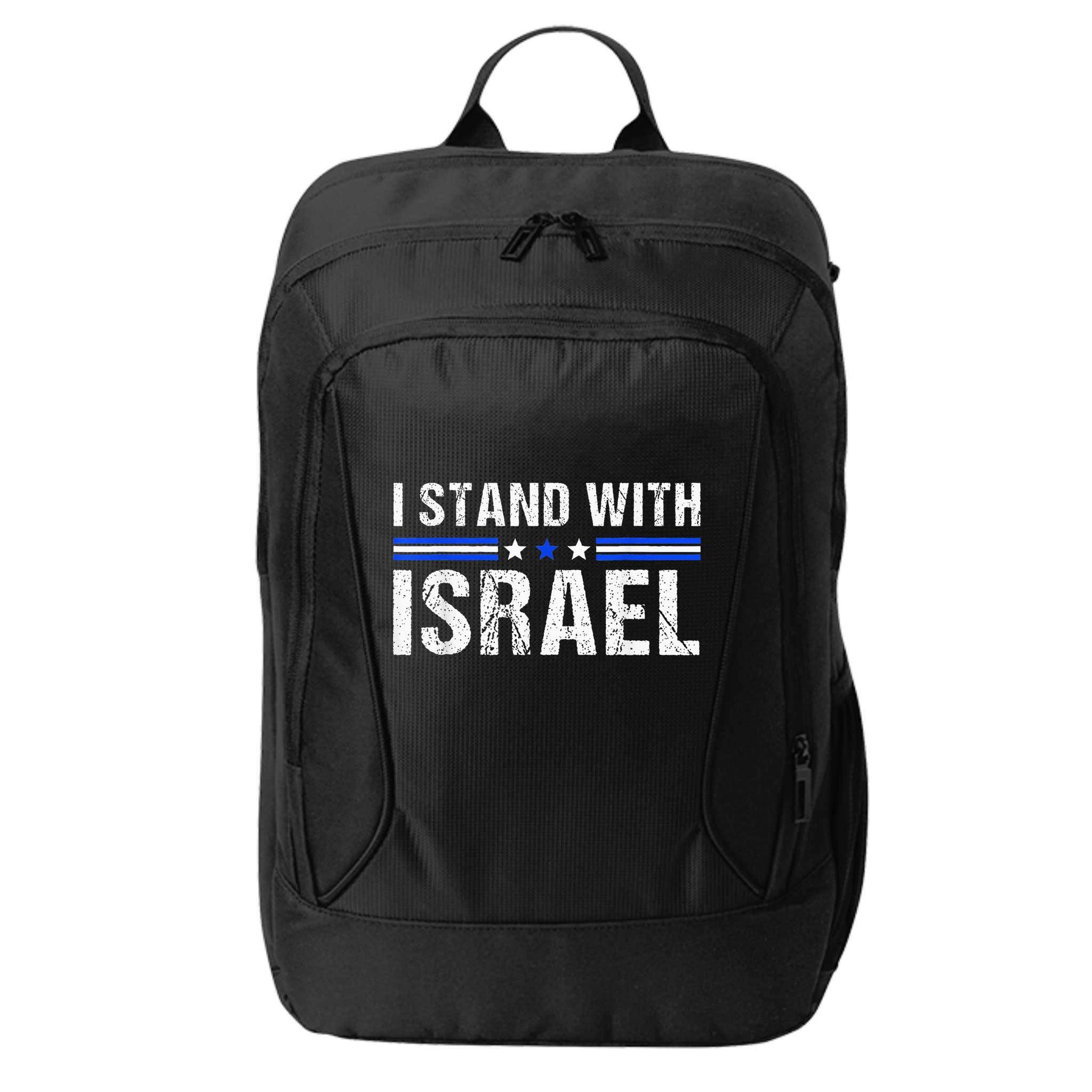 Support I Stand With Israel Jewish Heritage Israeli Flag City Backpack
