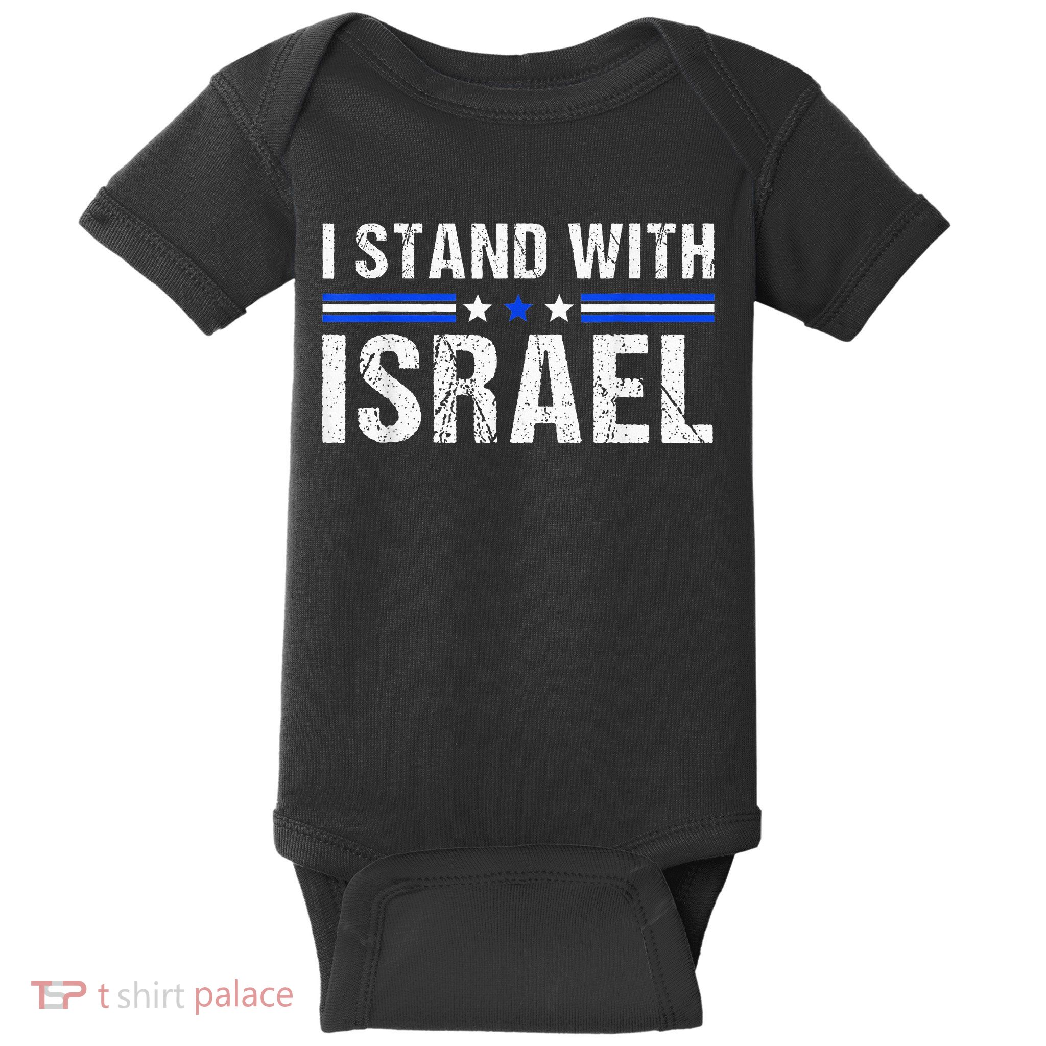 Support I Stand With Israel Jewish Heritage Israeli Flag Baby Bodysuit