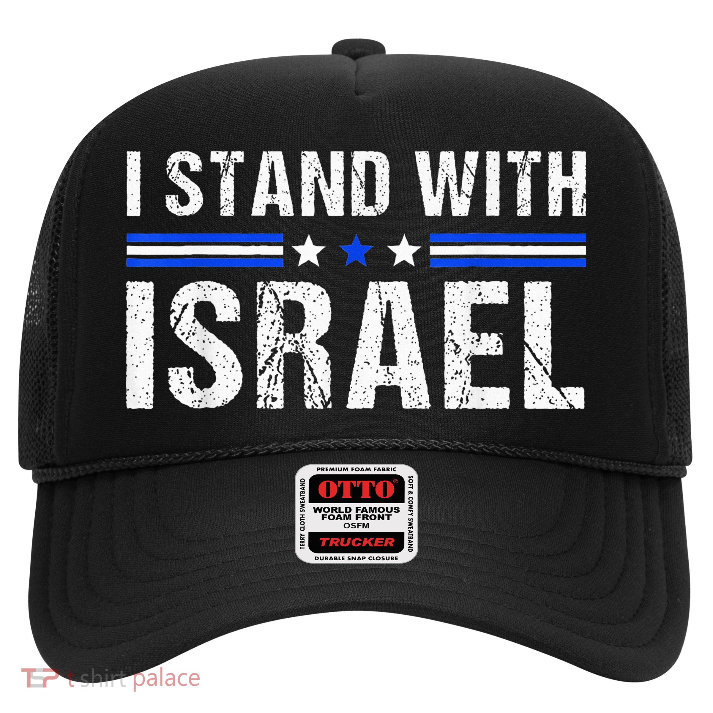 Support I Stand With Israel Jewish Heritage Israeli Flag Trucker Hat