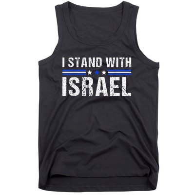 Support I Stand With Israel Jewish Heritage Israeli Flag Tank Top