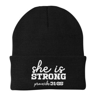 She Is Strong Proverbs Bible God Jesus Christian Gift Beanie