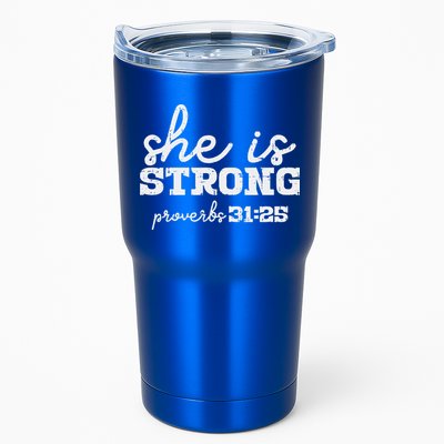 She Is Strong Proverbs Bible God Jesus Christian Gift Tumbler