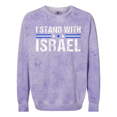 Support I Stand With Israel Jewish Heritage Israeli Flag Colorblast Crewneck Sweatshirt