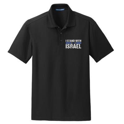 Support I Stand With Israel Jewish Heritage Israeli Flag Dry Zone Grid Polo