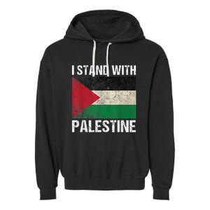 Support I Stand With Palestine Free Palestine Flag Arabic Garment-Dyed Fleece Hoodie