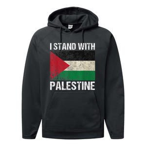 Support I Stand With Palestine Free Palestine Flag Arabic Performance Fleece Hoodie