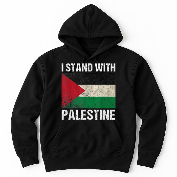 Support I Stand With Palestine Free Palestine Flag Arabic Hoodie